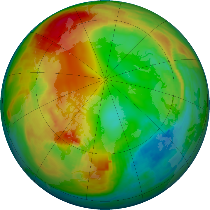 Arctic ozone map for 03 February 2000